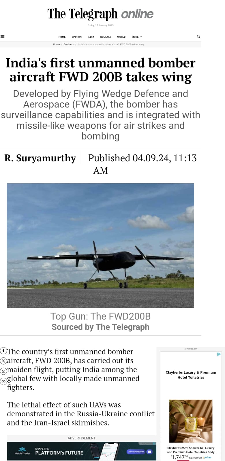 The Telegraph coverage